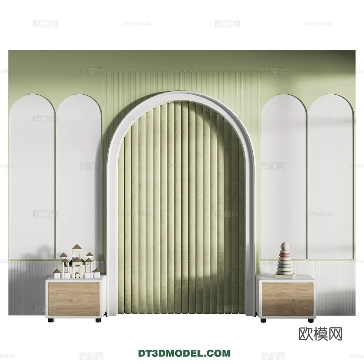 3D Model of Headboard - Bedroom Decoration 3D - 197
