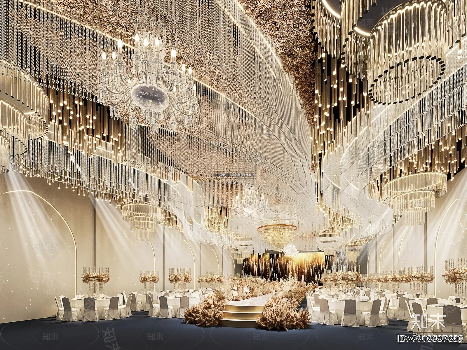 3D Model of Wedding Hall - 3D Scene - 002