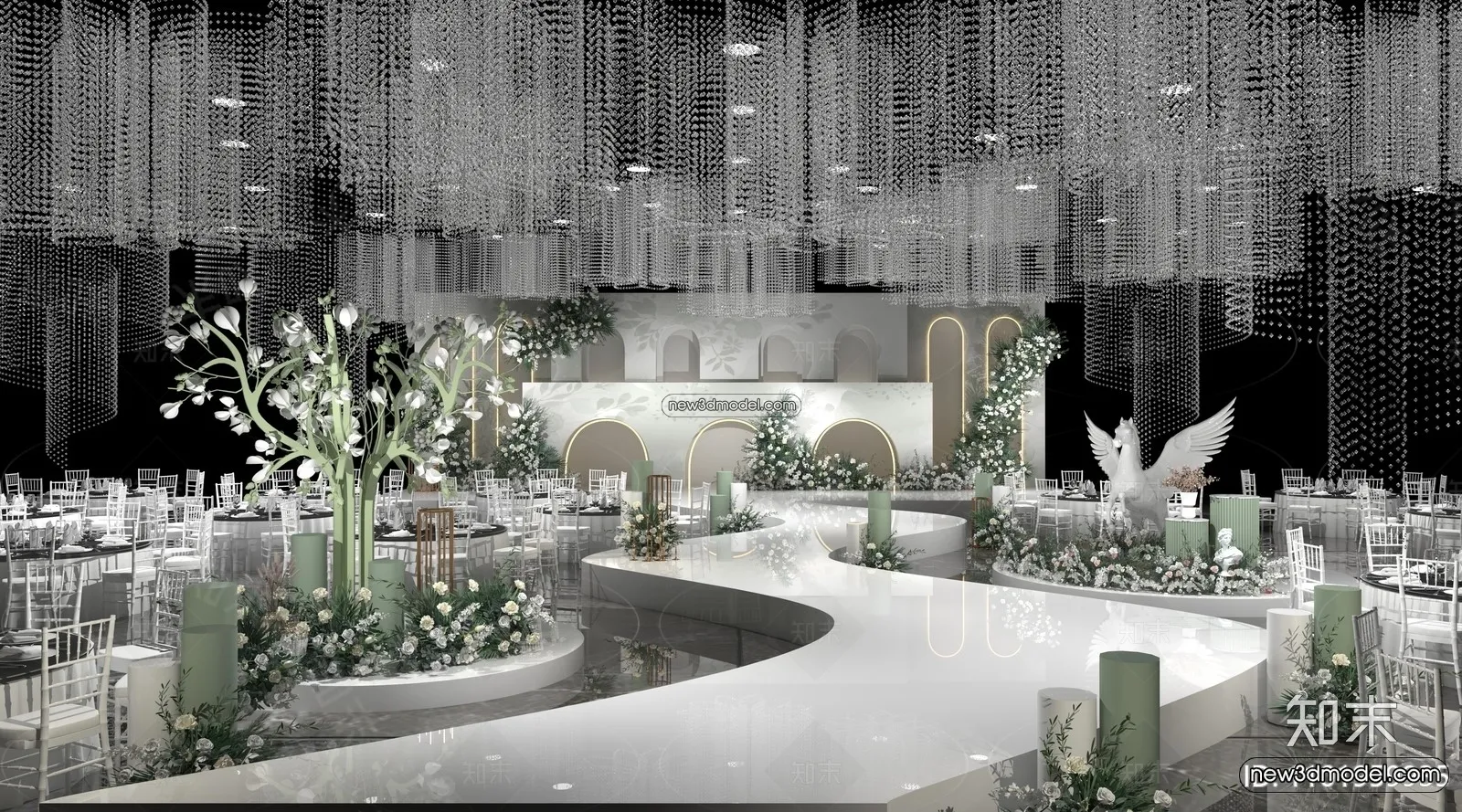 3D Model of Wedding Hall - 3D Scene - 004