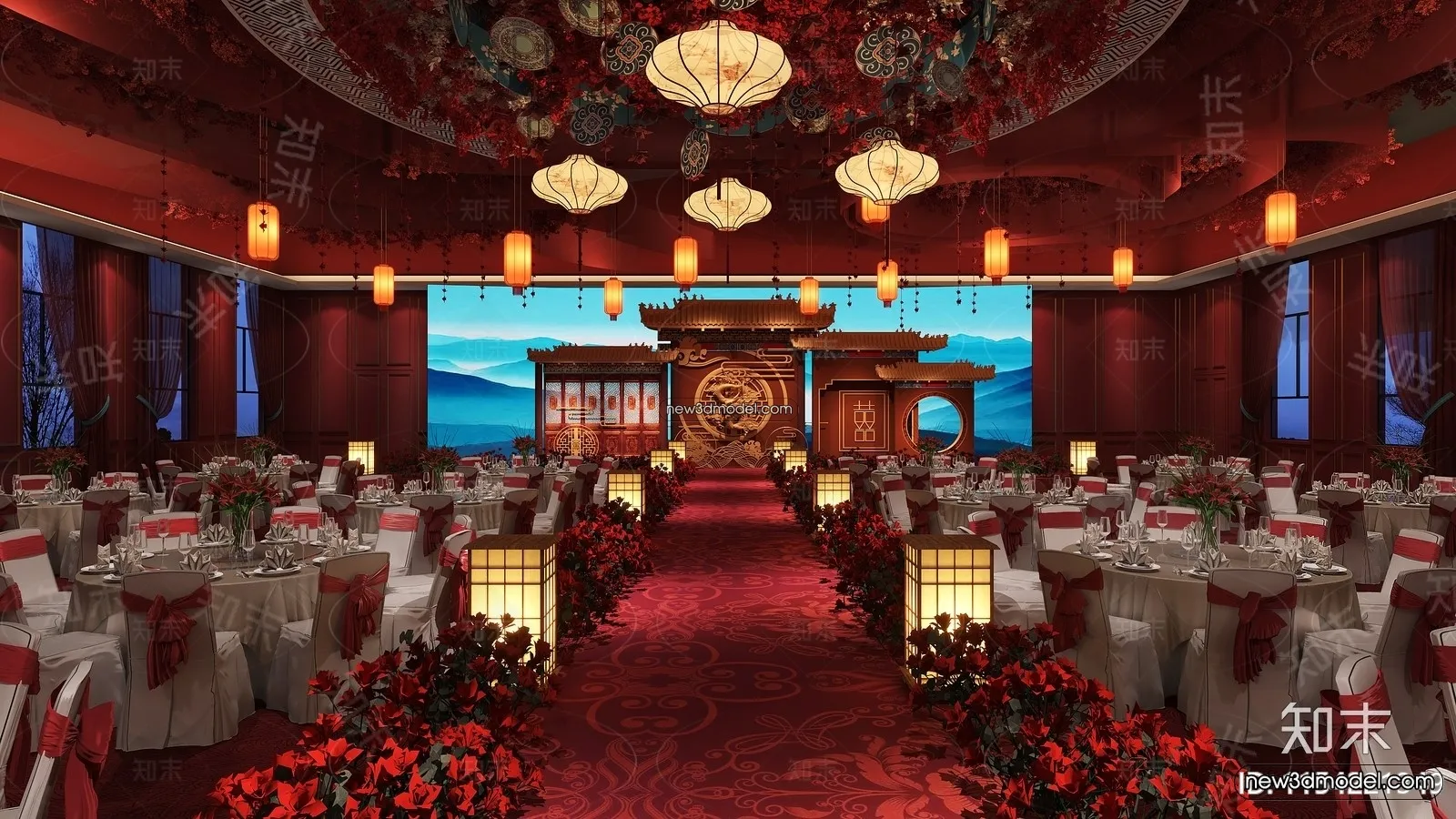 3D Model of Wedding Hall - 3D Scene - 006