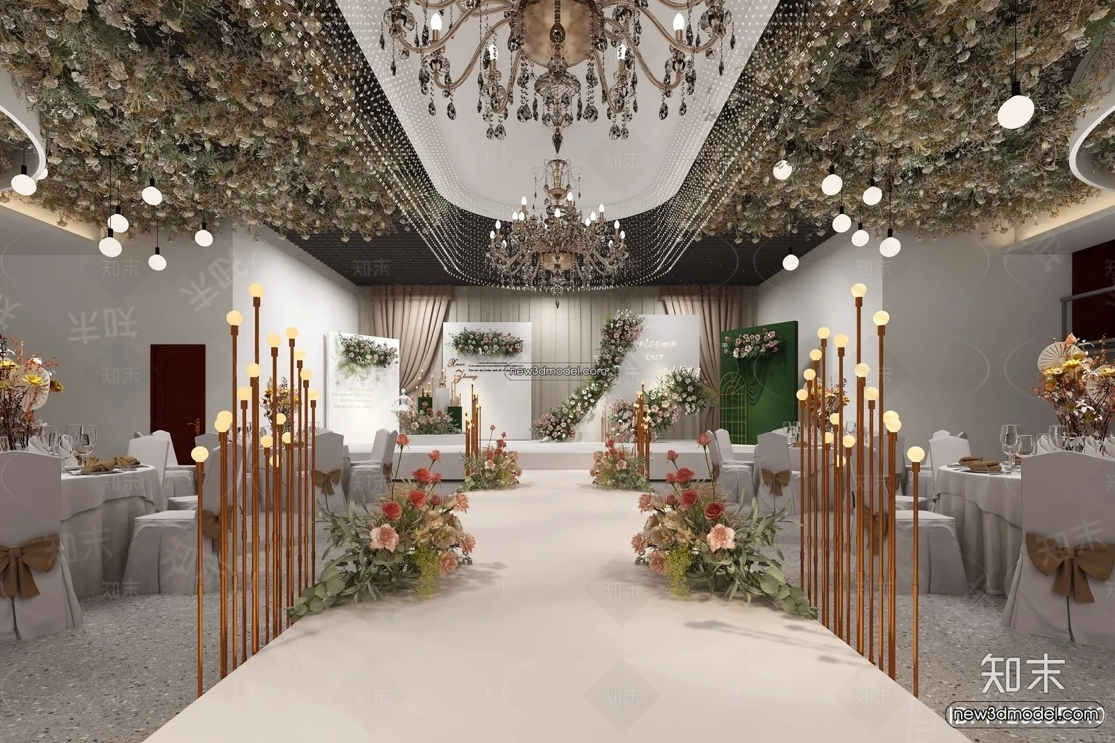 3D Model of Wedding Hall - 3D Scene - 009