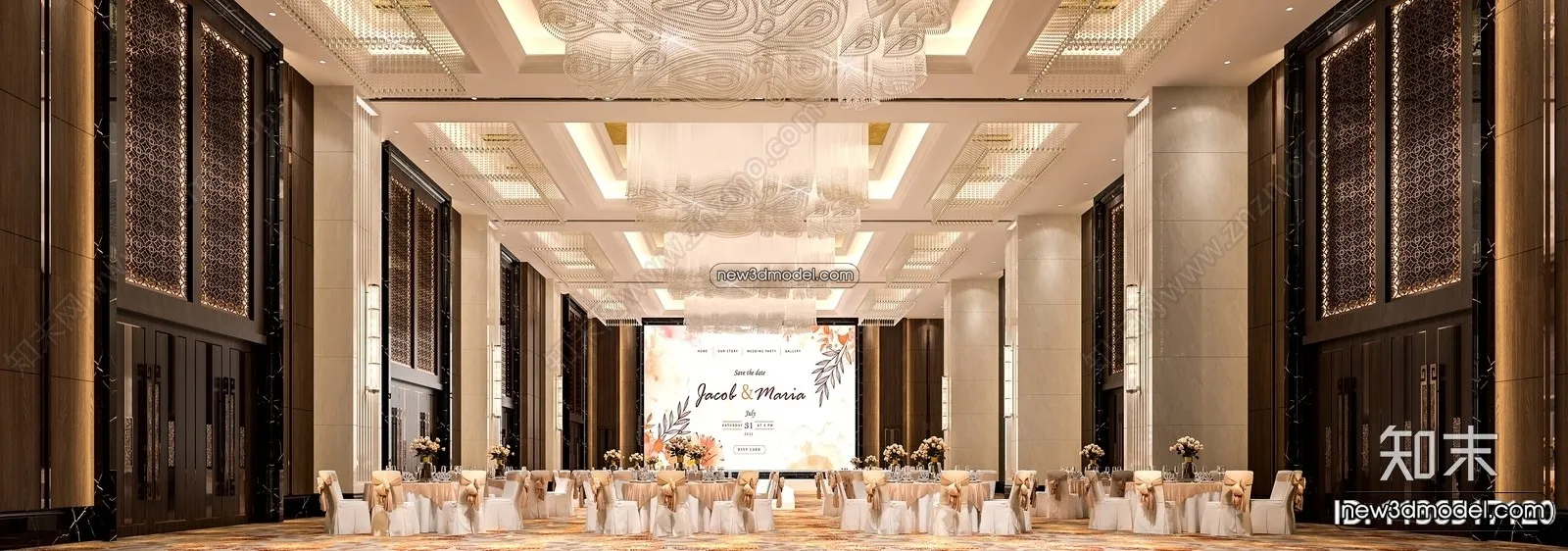 3D Model of Wedding Hall - 3D Scene - 011