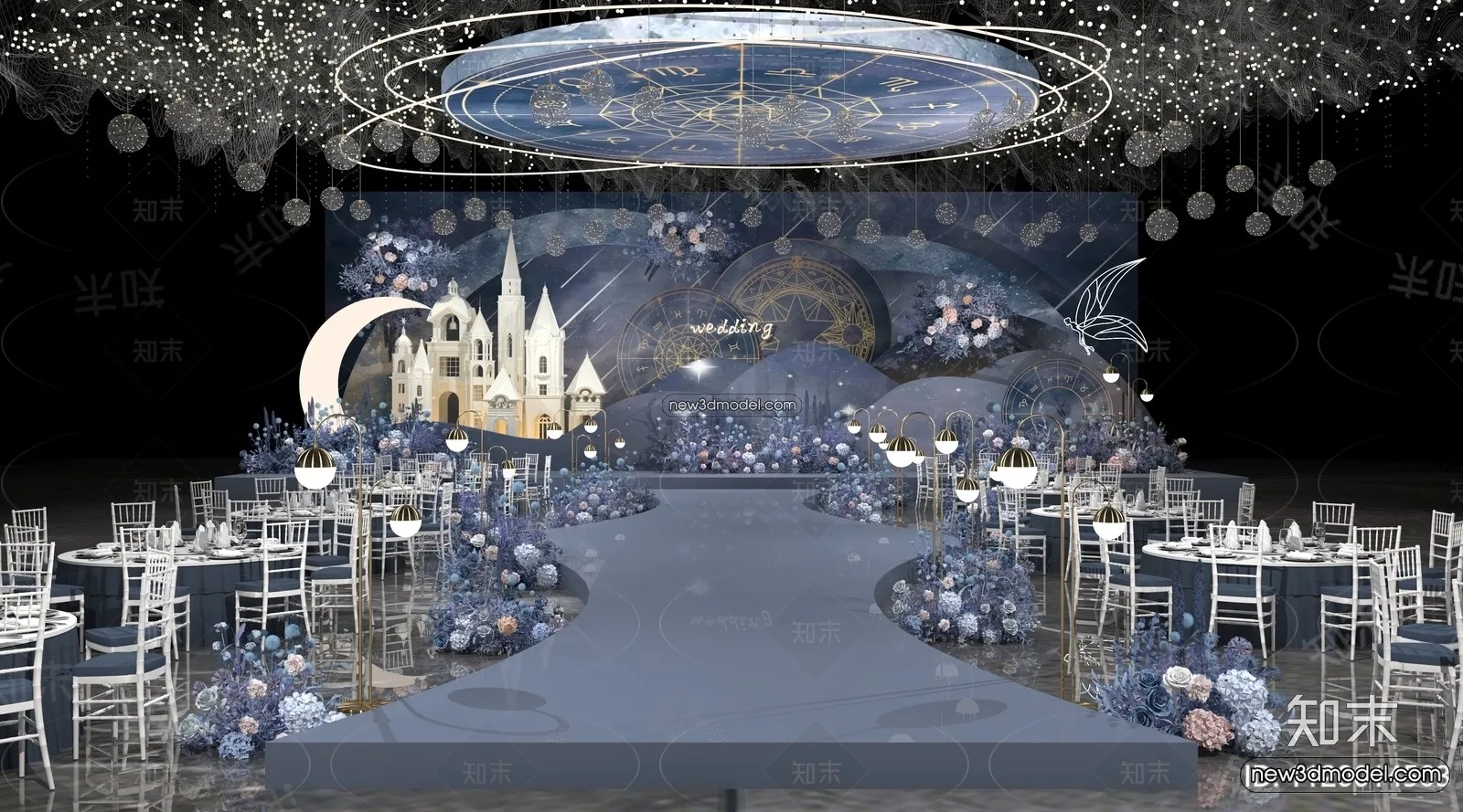 3D Model of Wedding Hall - 3D Scene - 013