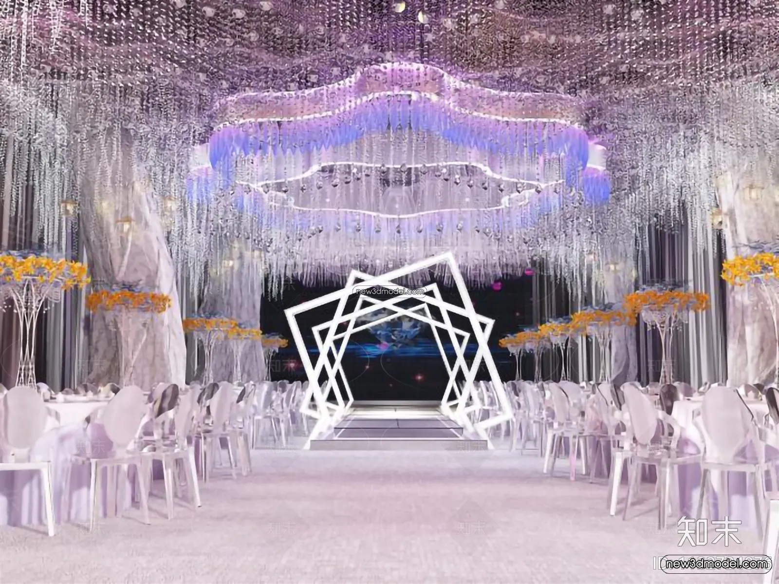 3D Model of Wedding Hall - 3D Scene - 017