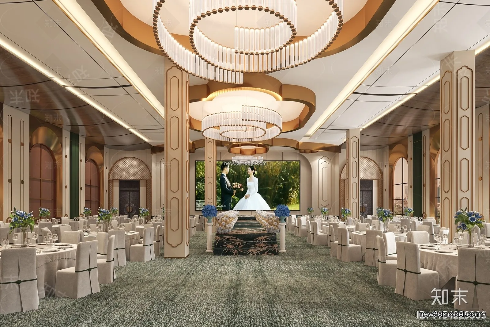 3D Model of Wedding Hall - 3D Scene - 018