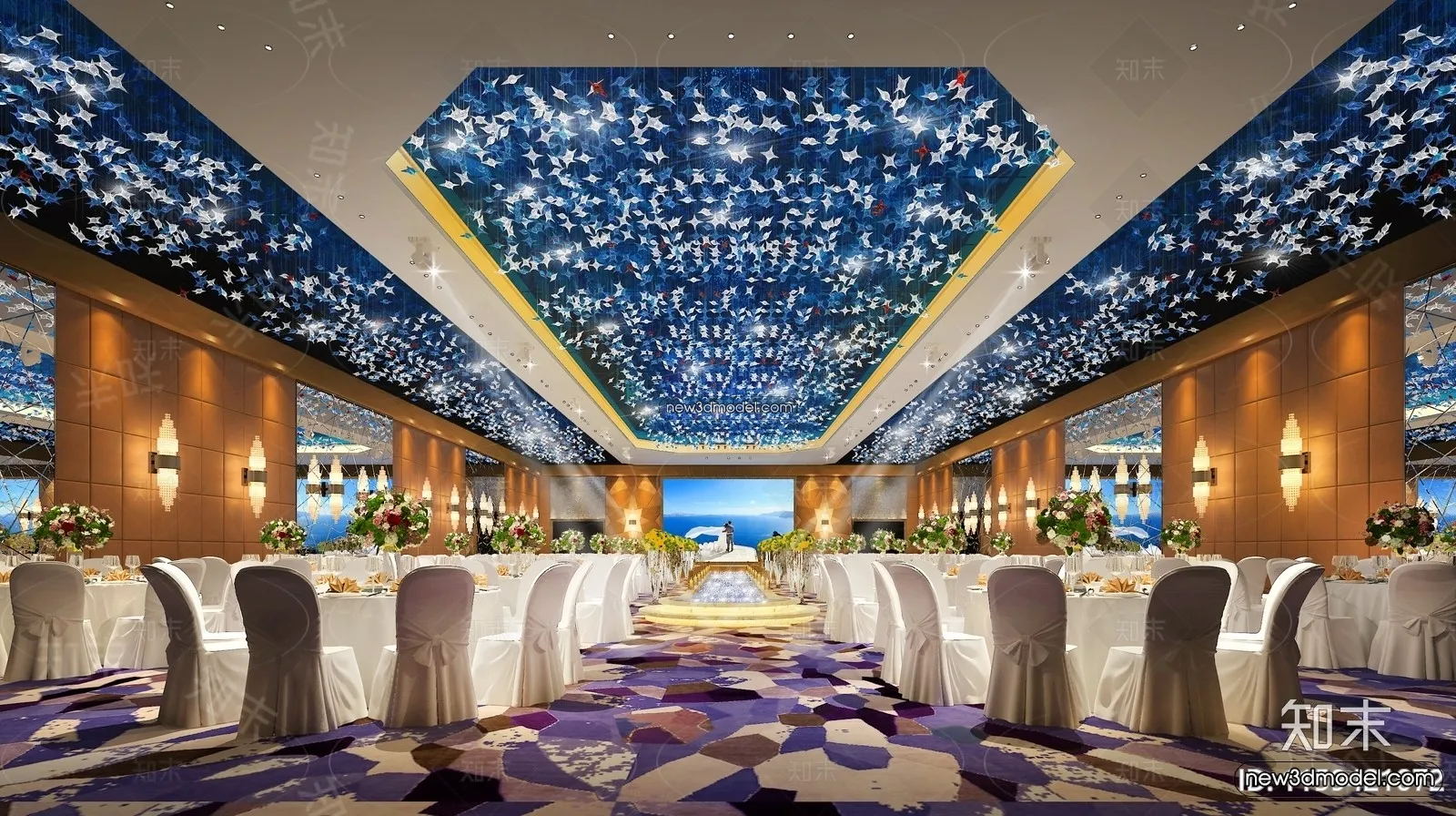 3D Model of Wedding Hall - 3D Scene - 020