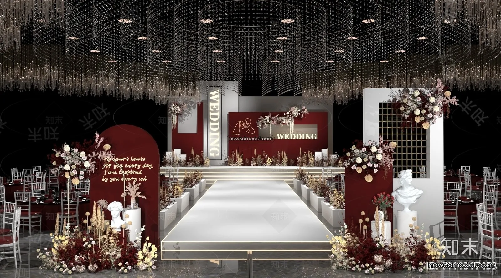 3D Model of Wedding Hall - 3D Scene - 026