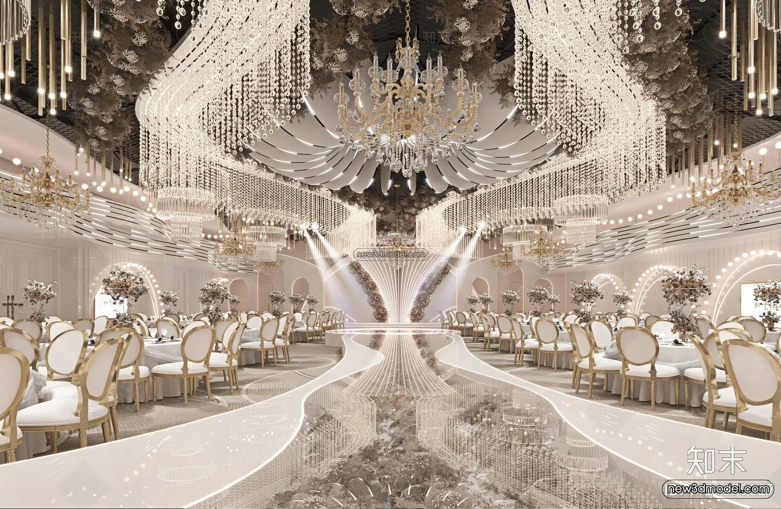 3D Model of Wedding Hall - 3D Scene - 027