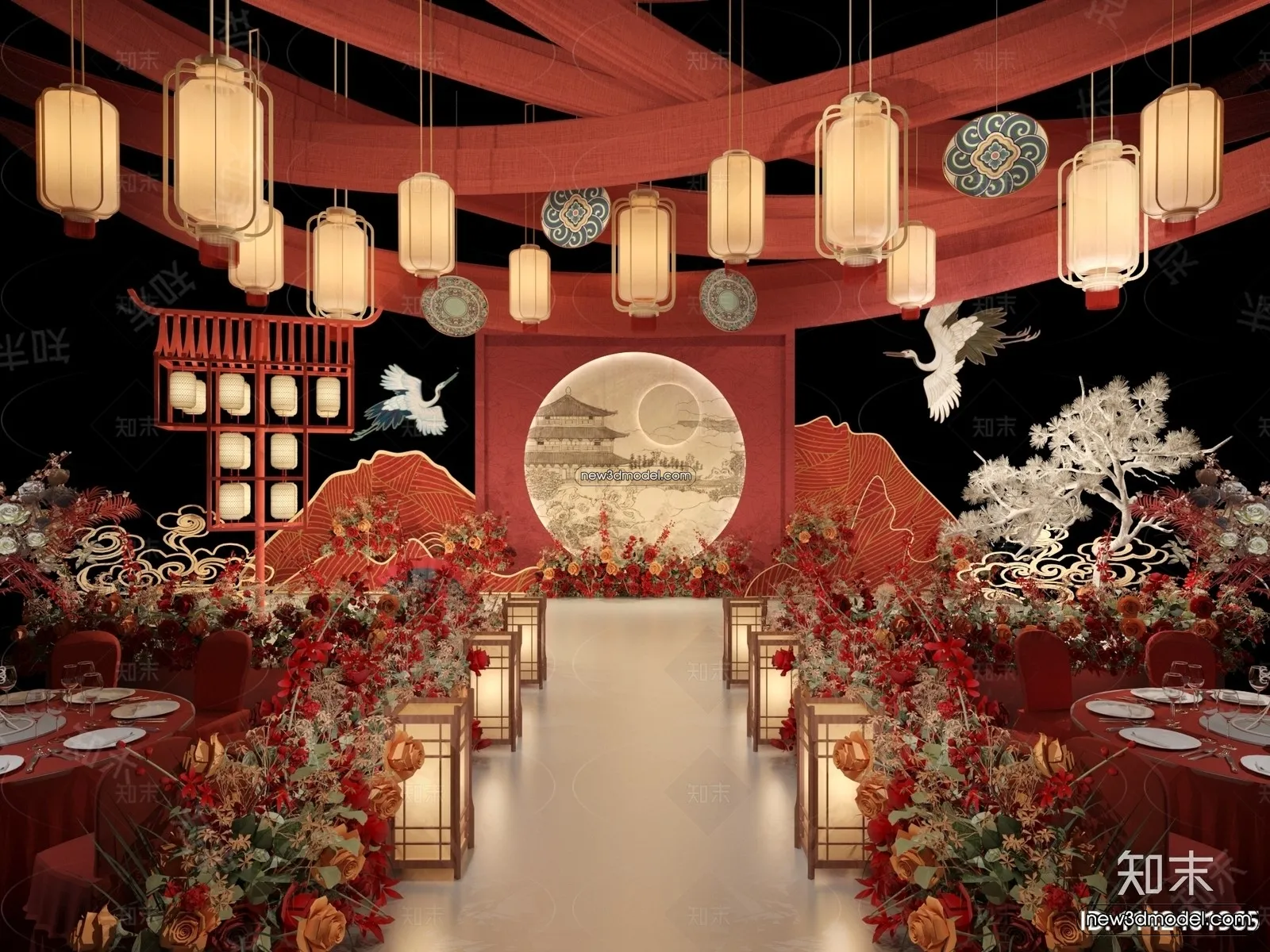 3D Model of Wedding Hall - 3D Scene - 028