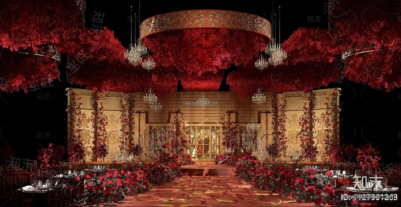 3D Model of Wedding Hall - 3D Scene - 035