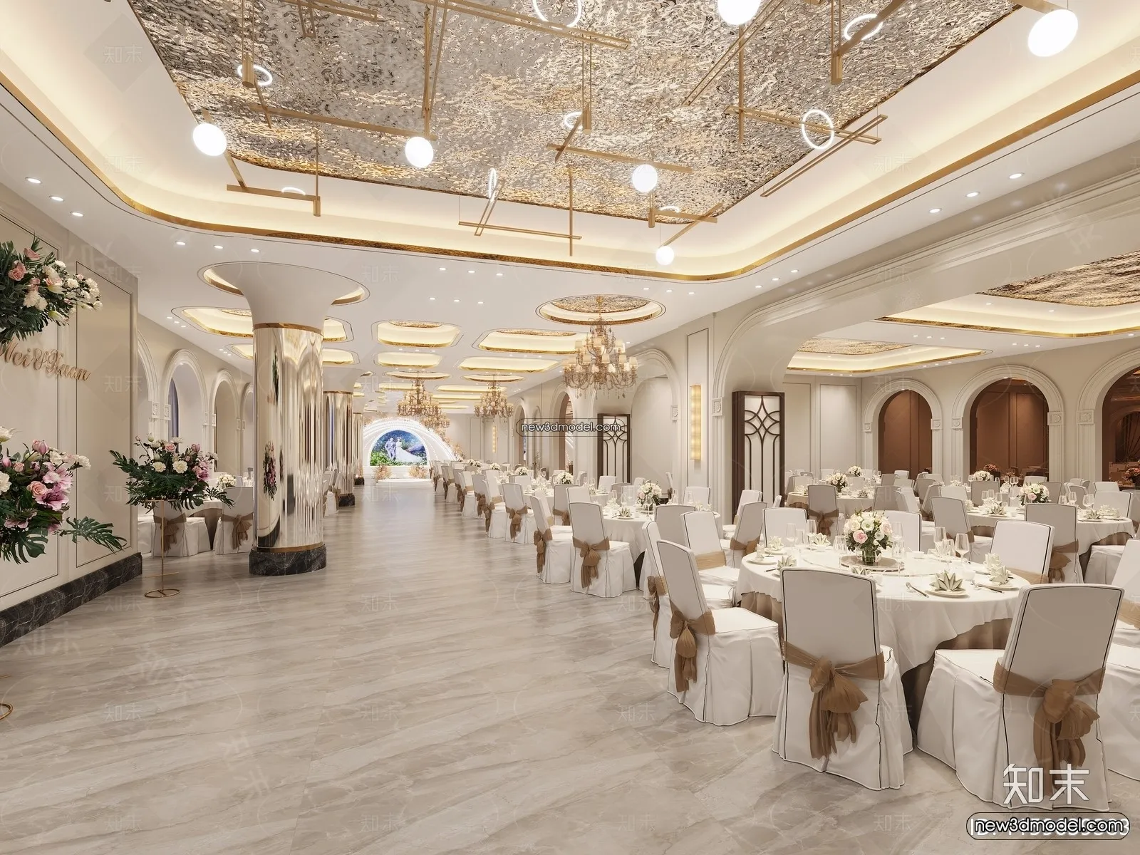 3D Model of Wedding Hall - 3D Scene - 036