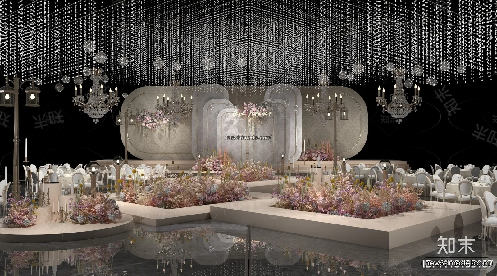 3D Model of Wedding Hall - 3D Scene - 038