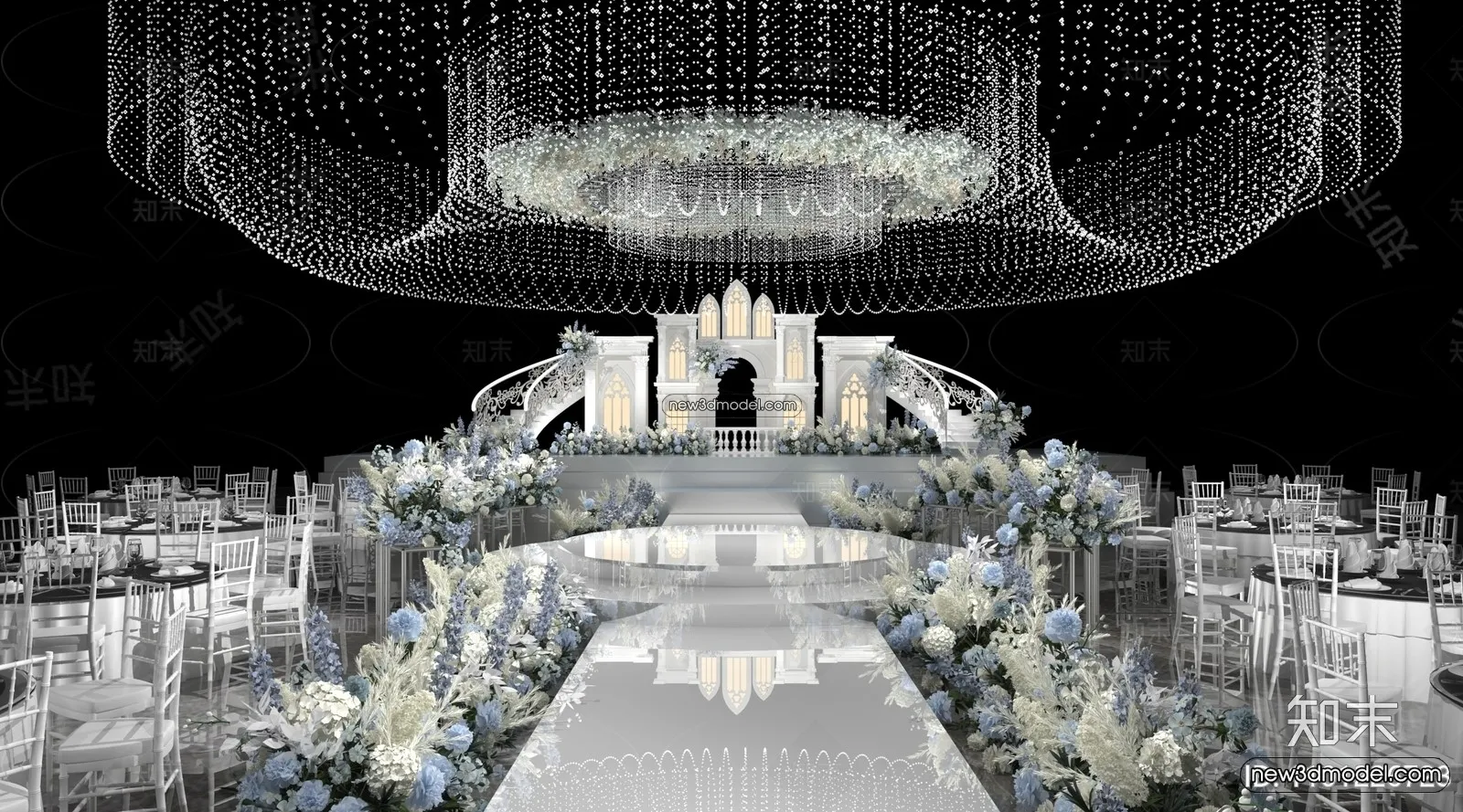 3D Model of Wedding Hall - 3D Scene - 039