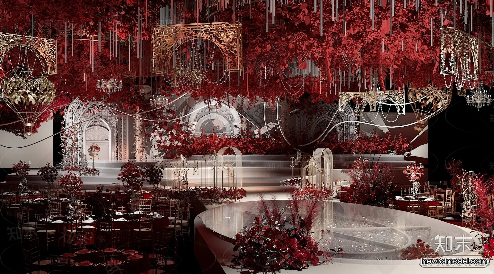 3D Model of Wedding Hall - 3D Scene - 040