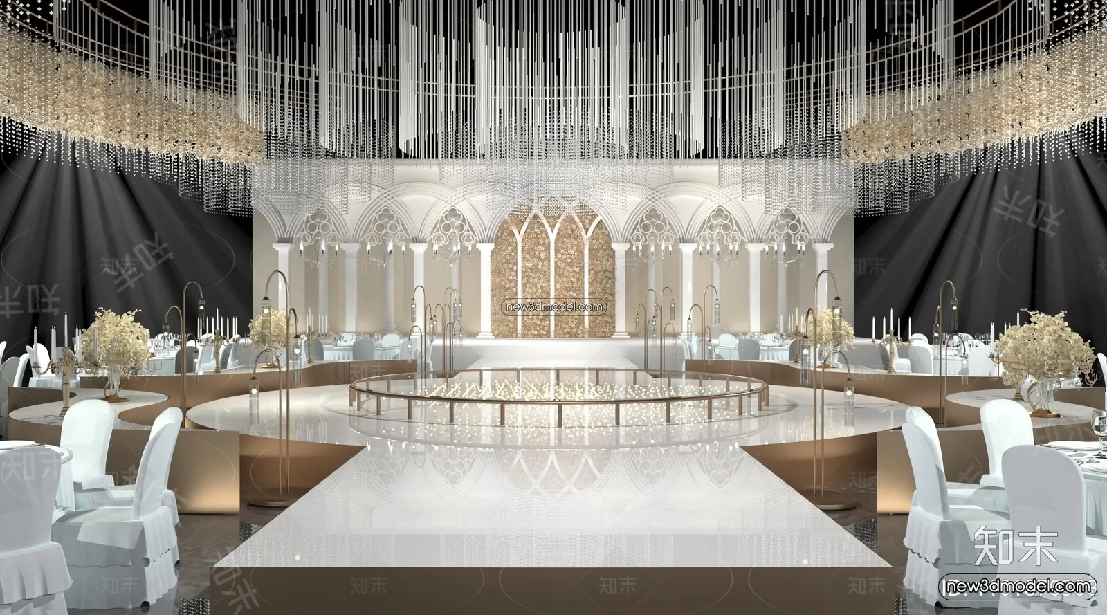 3D Model of Wedding Hall - 3D Scene - 041