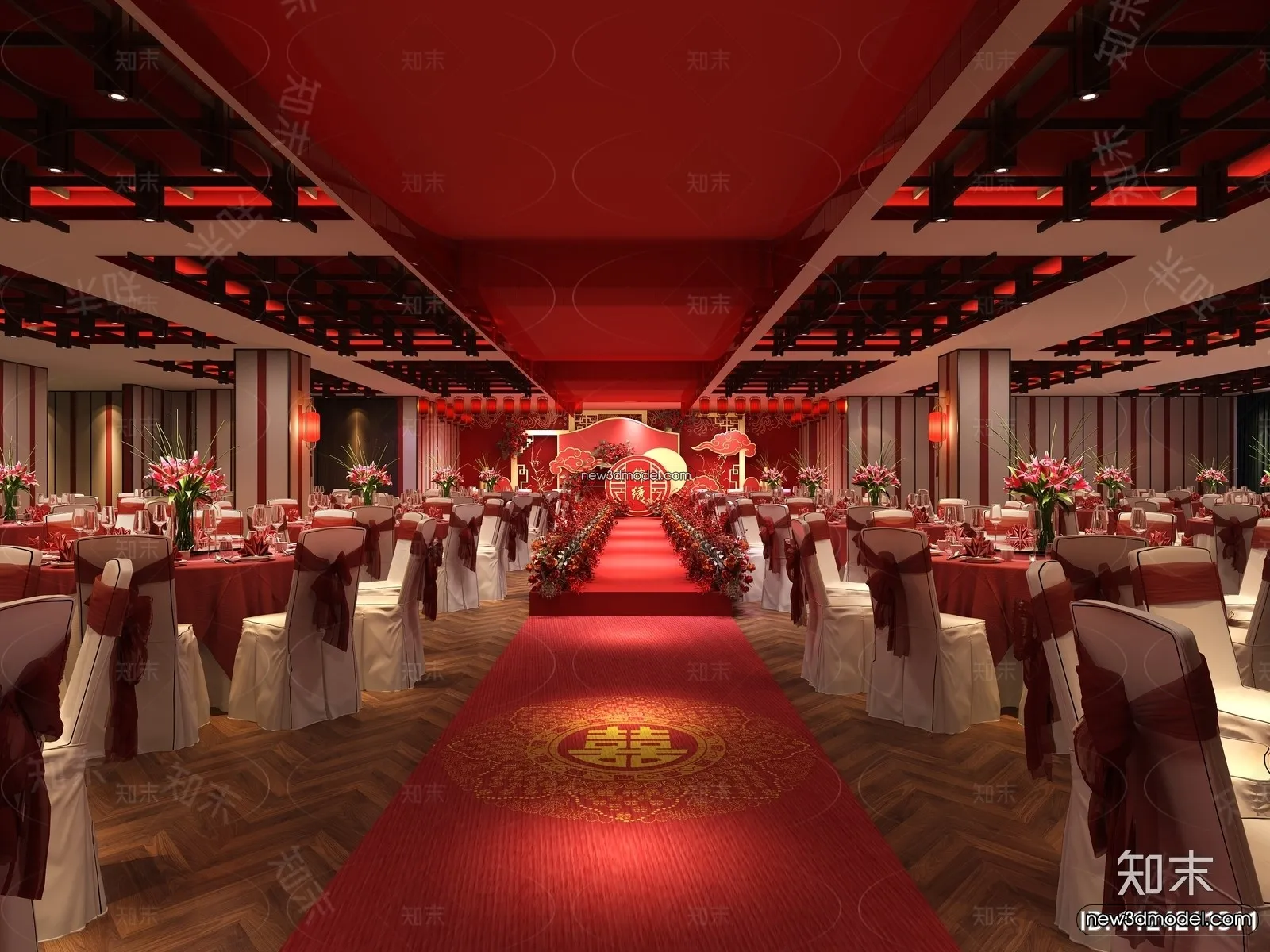 3D Model of Wedding Hall - 3D Scene - 042