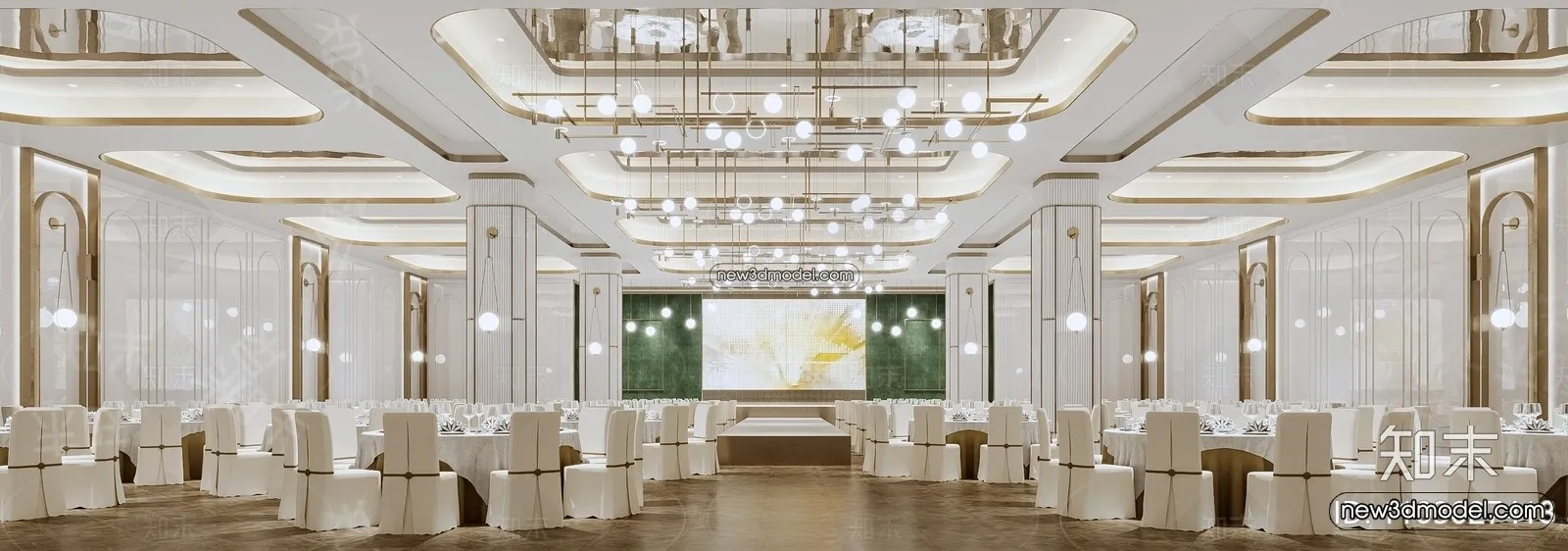 3D Model of Wedding Hall - 3D Scene - 044