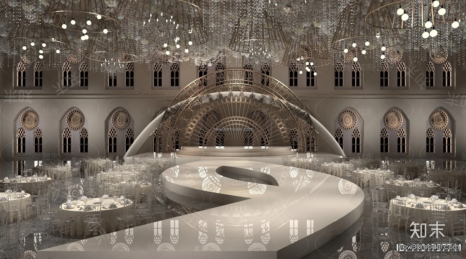 3D Model of Wedding Hall - 3D Scene - 048