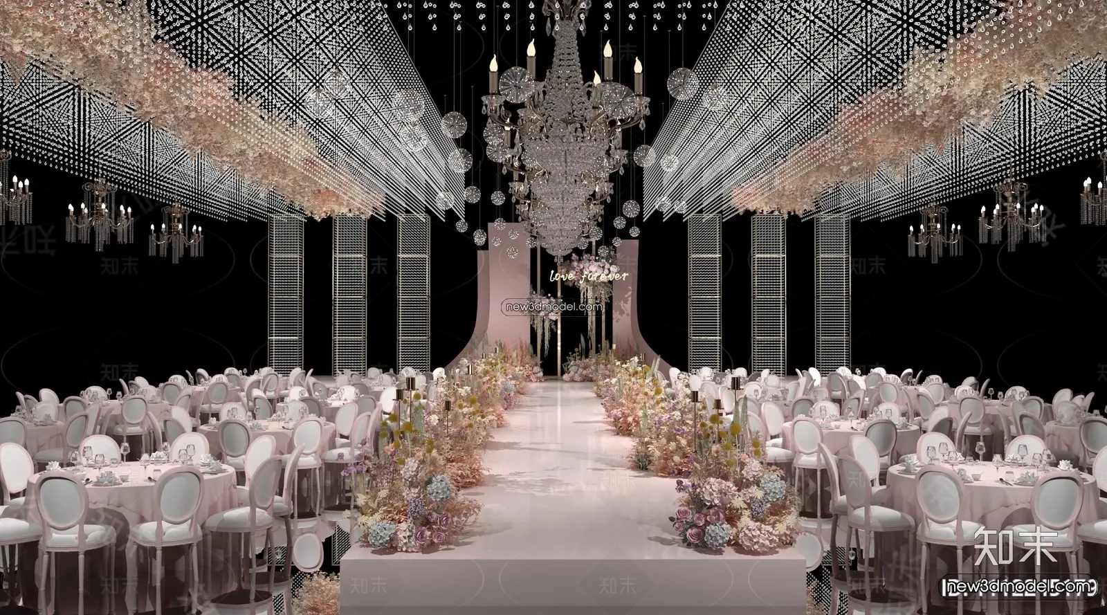 3D Model of Wedding Hall - 3D Scene - 053