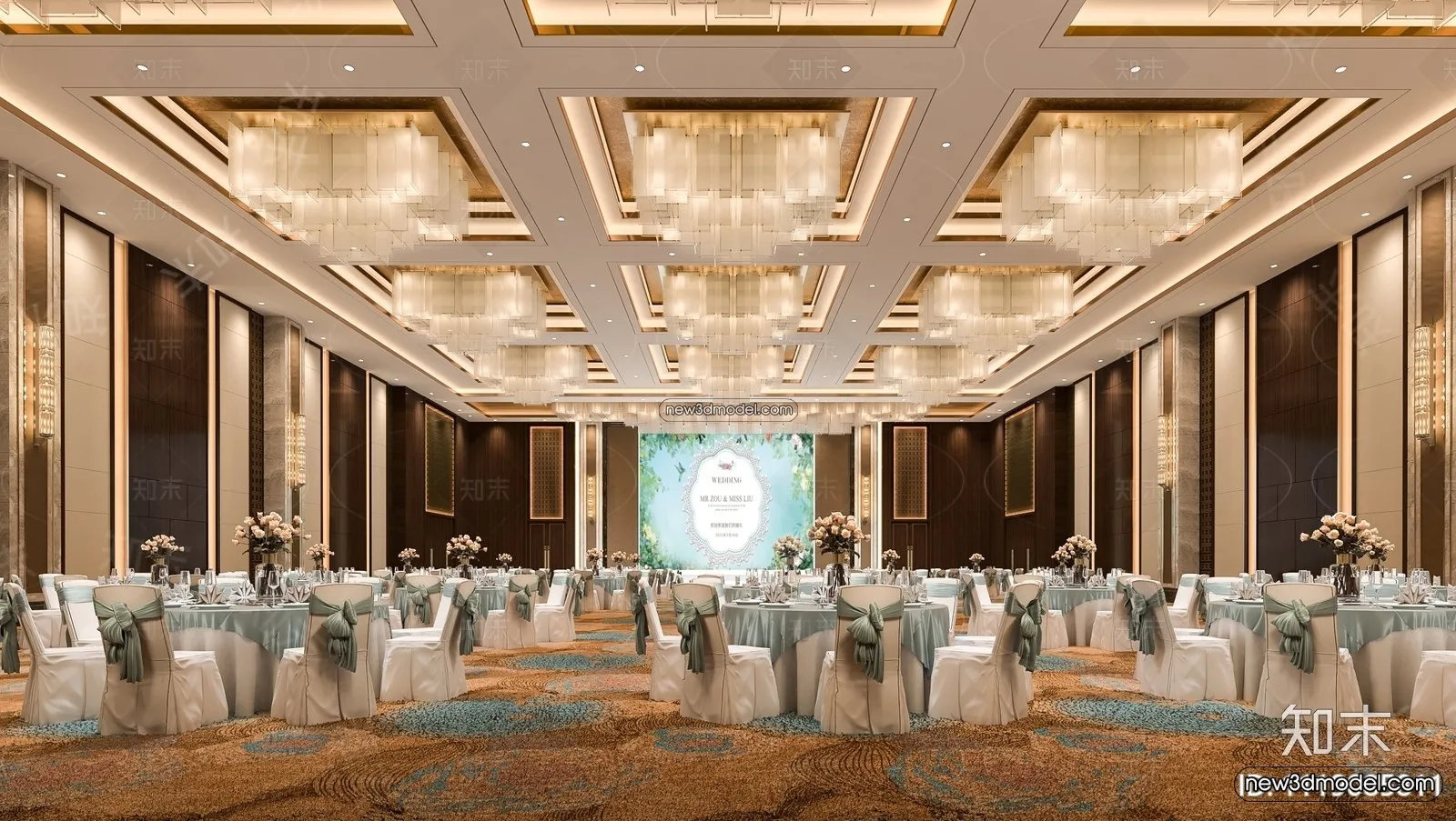 3D Model of Wedding Hall - 3D Scene - 054