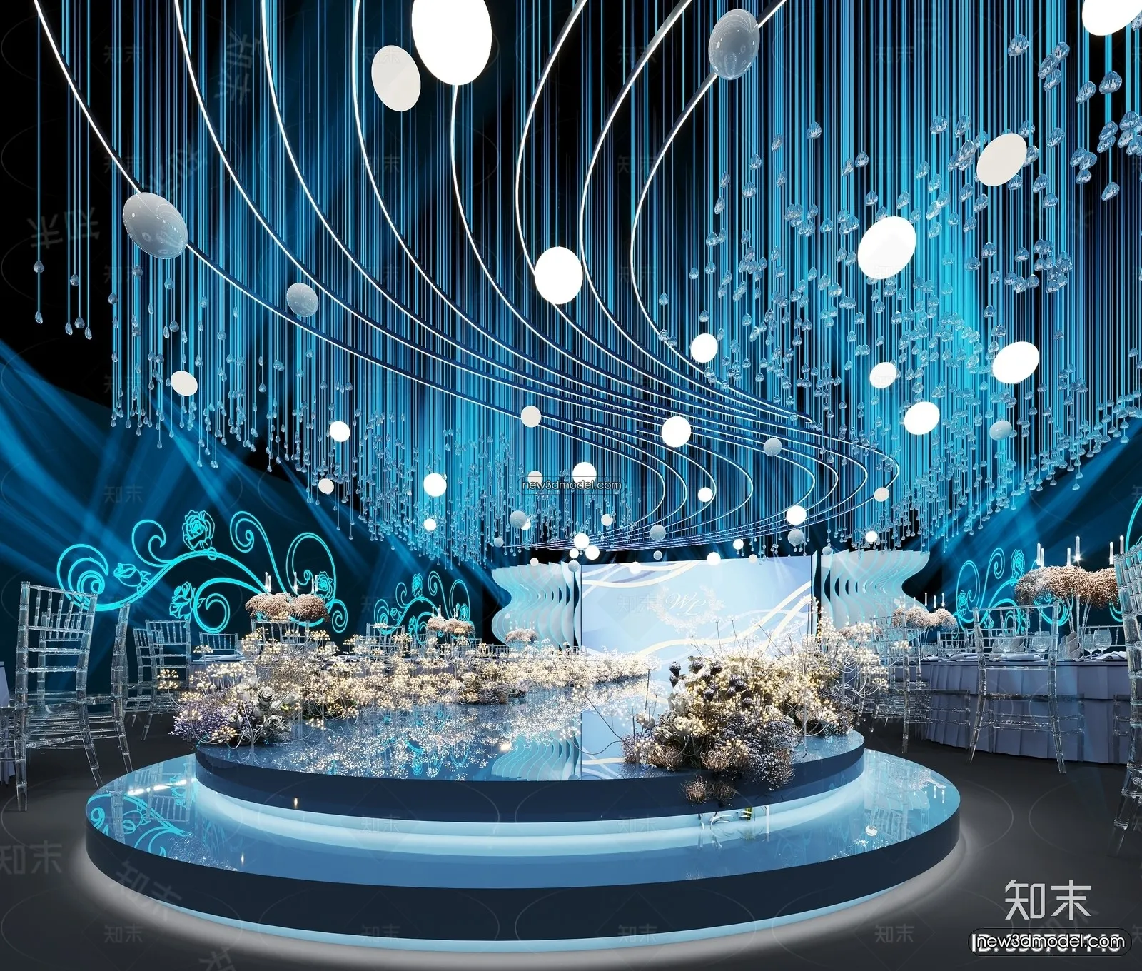 3D Model of Wedding Hall - 3D Scene - 059