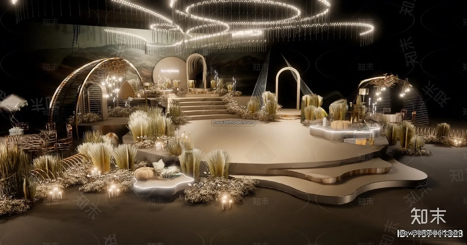 3D Model of Wedding Hall - 3D Scene - 060