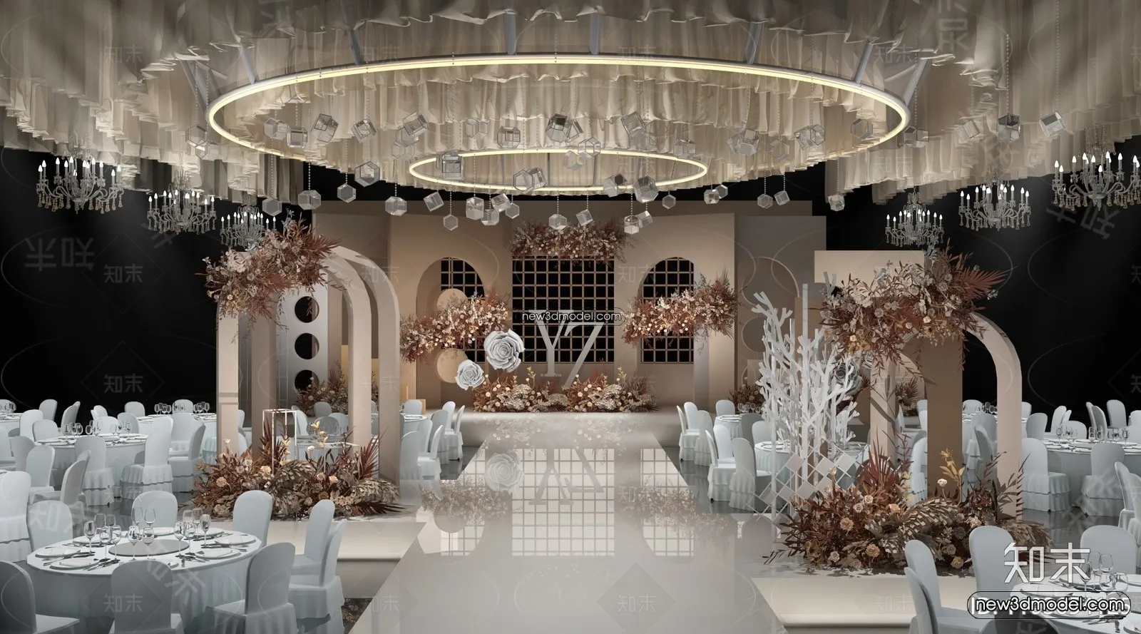 3D Model of Wedding Hall - 3D Scene - 062