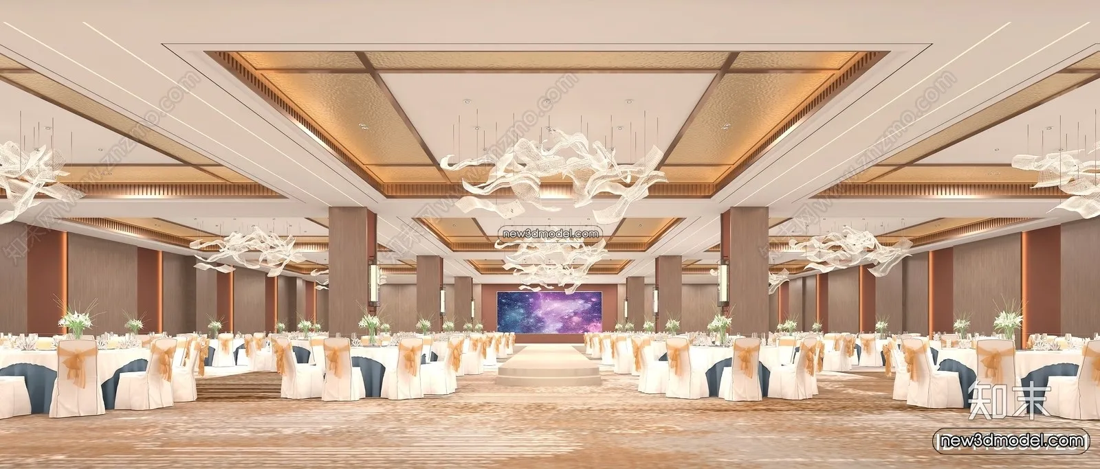 3D Model of Wedding Hall - 3D Scene - 066