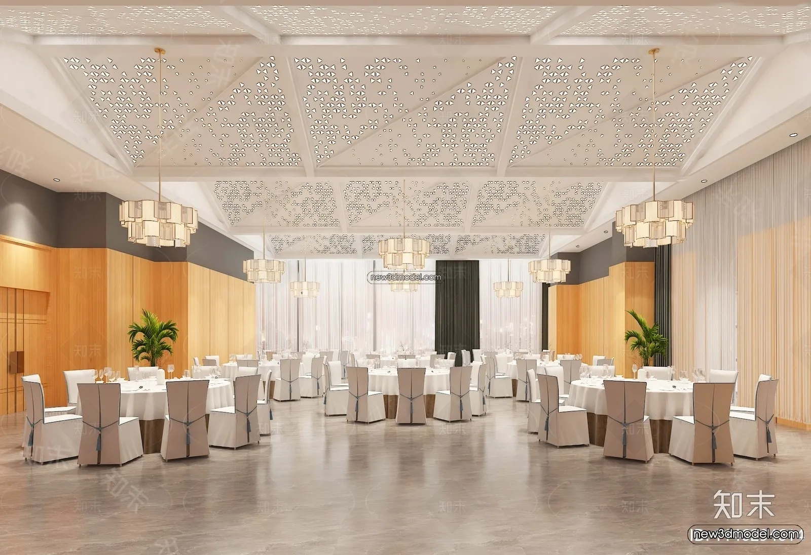 3D Model of Wedding Hall - 3D Scene - 070