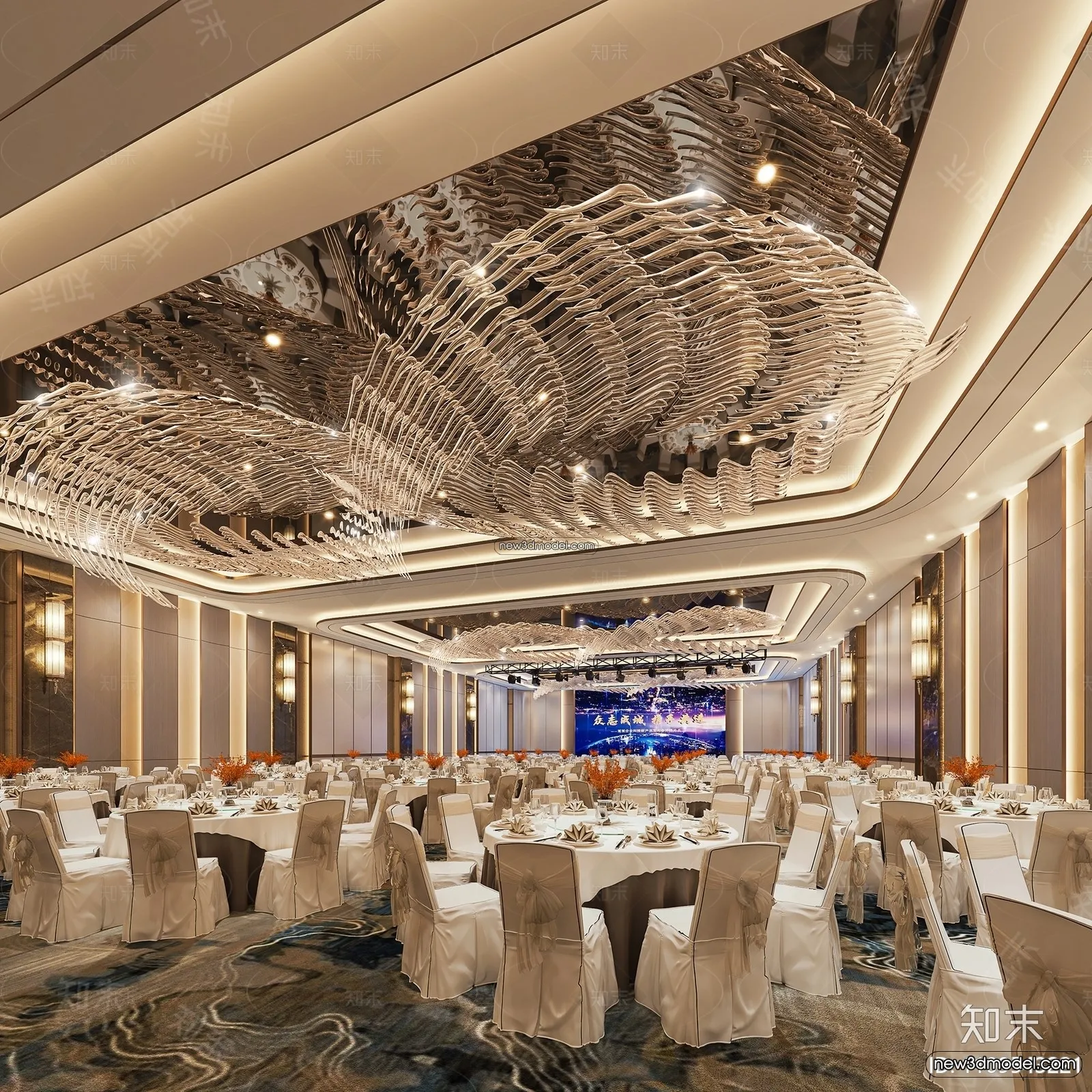 3D Model of Wedding Hall - 3D Scene - 075