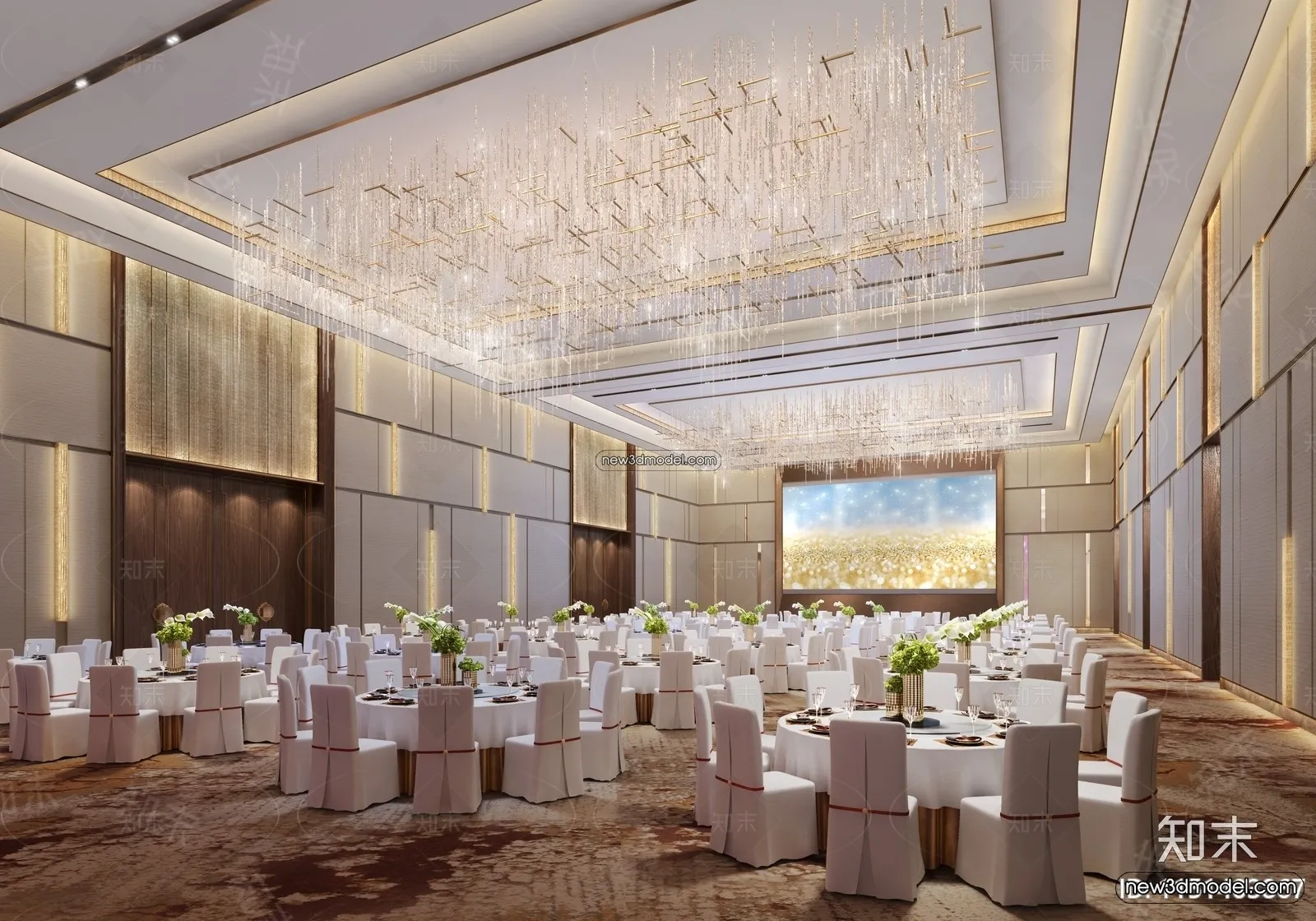 3D Model of Wedding Hall - 3D Scene - 080