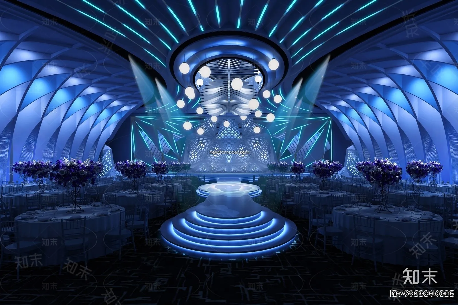 3D Model of Wedding Hall - 3D Scene - 083