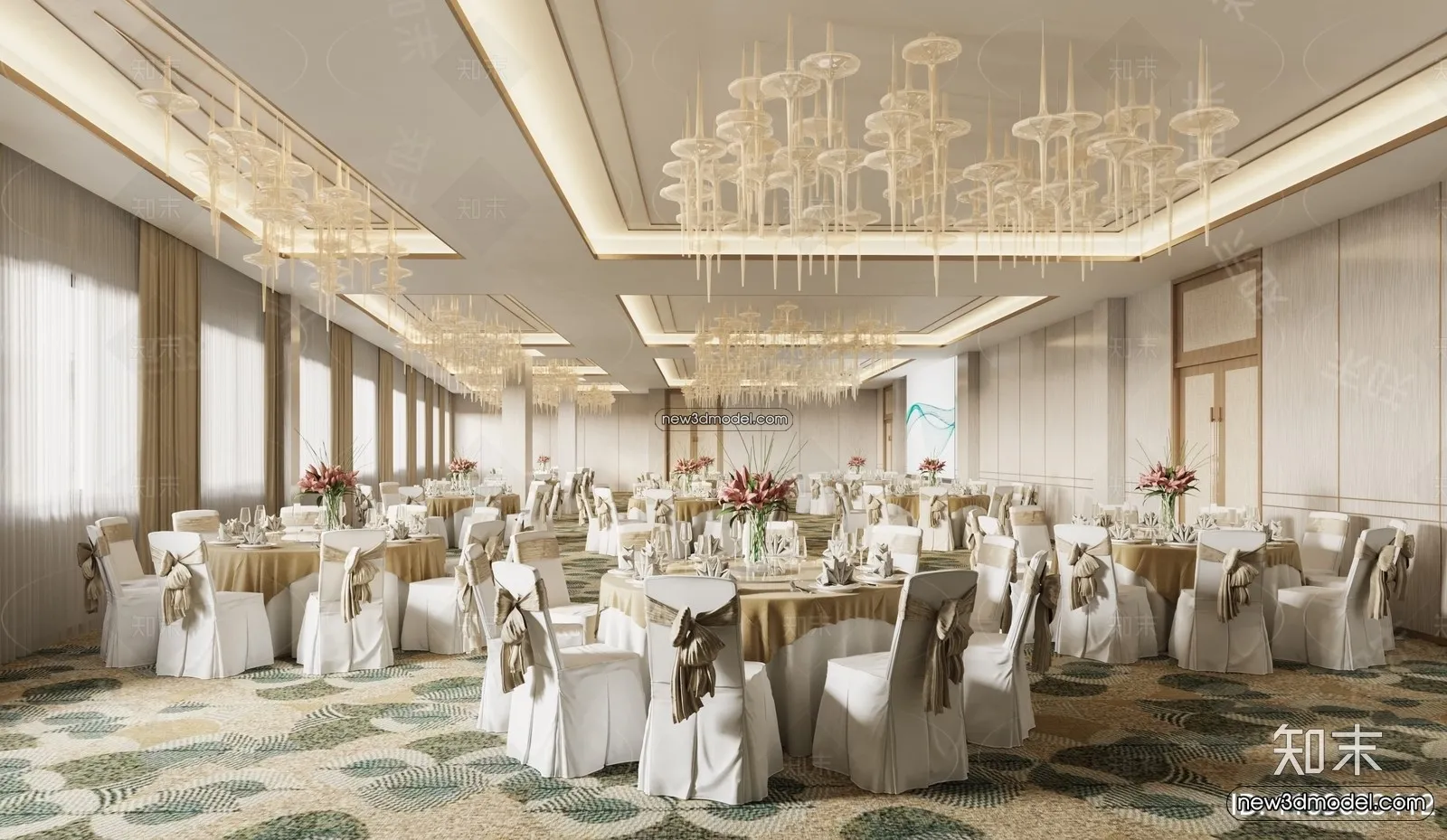 3D Model of Wedding Hall - 3D Scene - 086