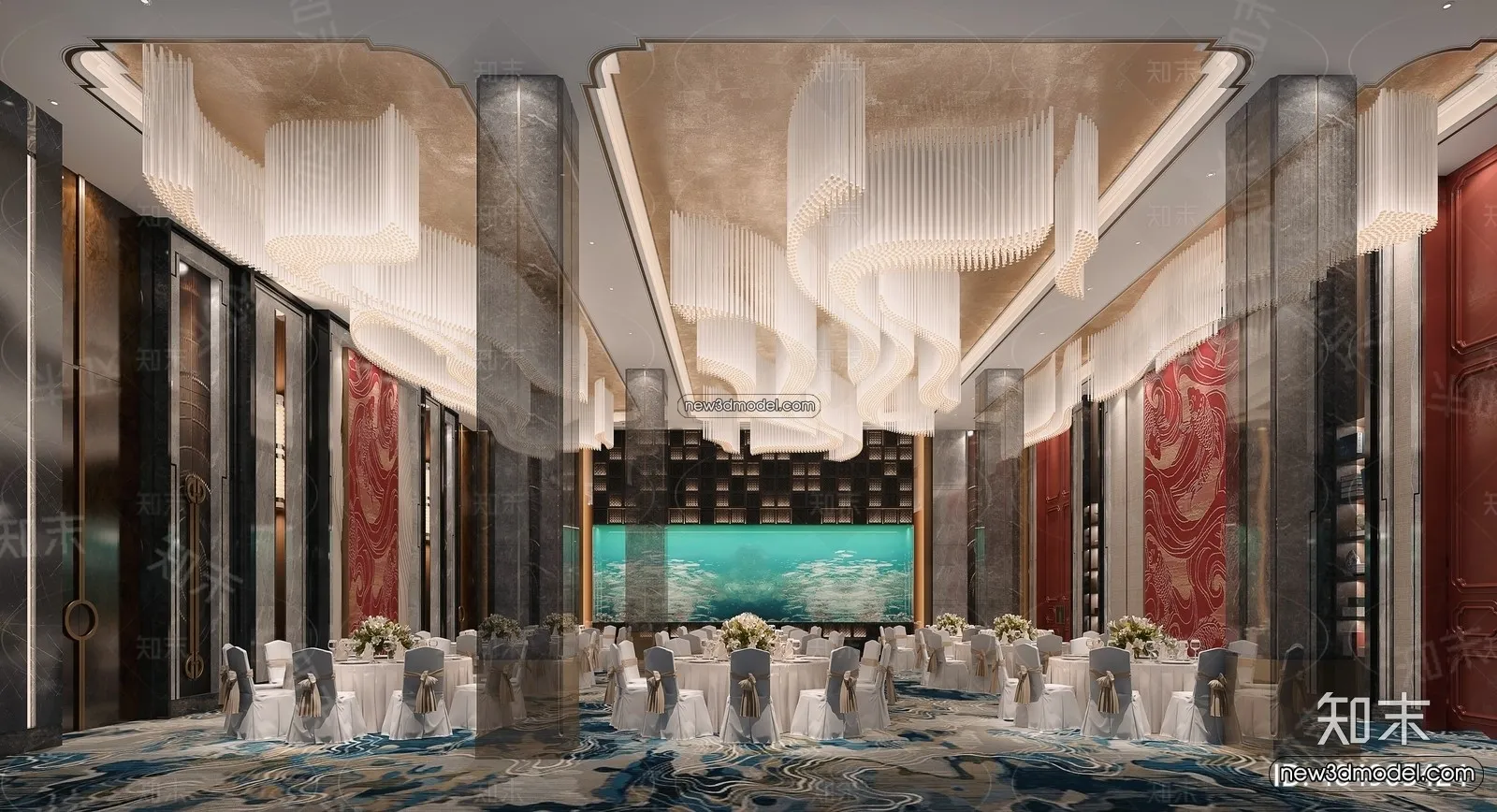 3D Model of Wedding Hall - 3D Scene - 087