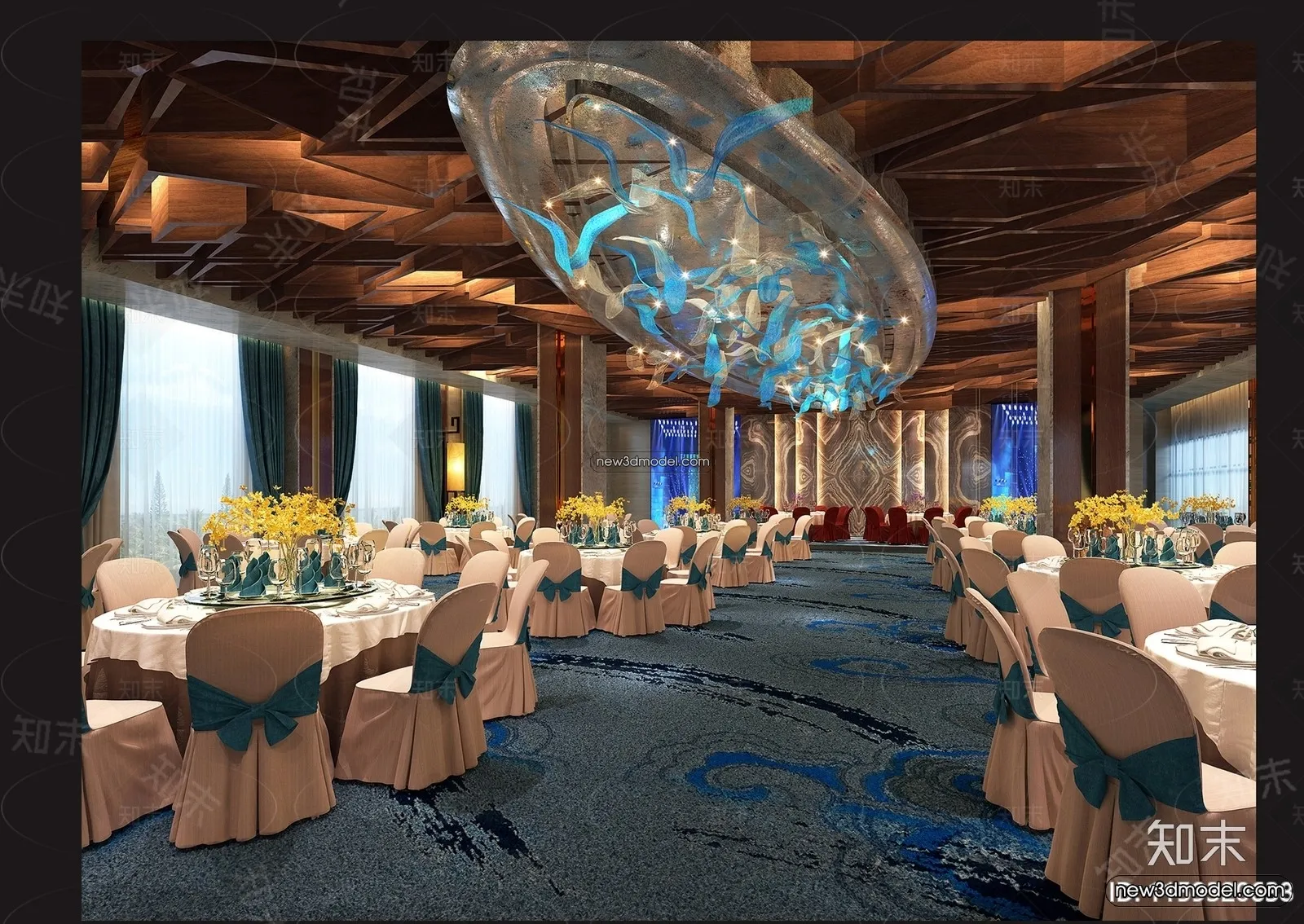 3D Model of Wedding Hall - 3D Scene - 088