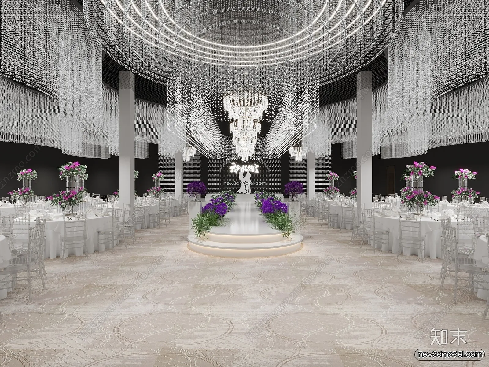3D Model of Wedding Hall - 3D Scene - 089