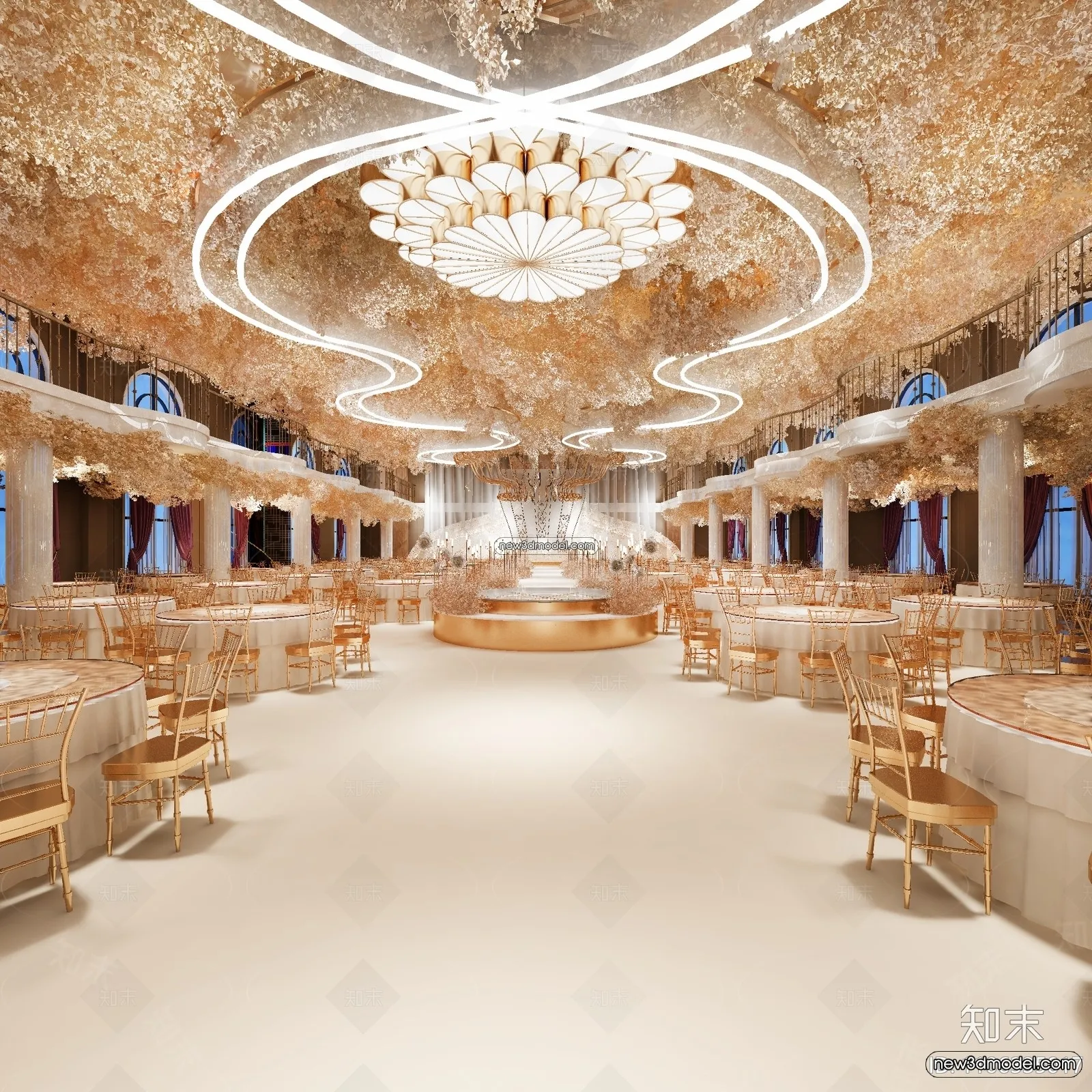 3D Model of Wedding Hall - 3D Scene - 090