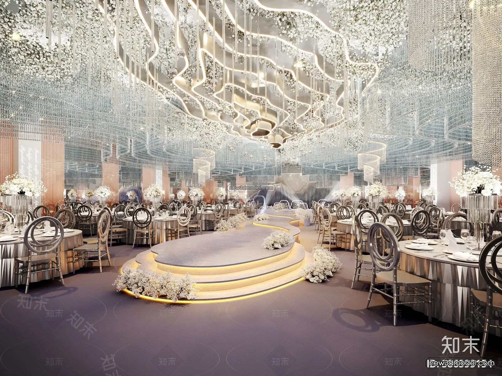 3D Model of Wedding Hall - 3D Scene - 093
