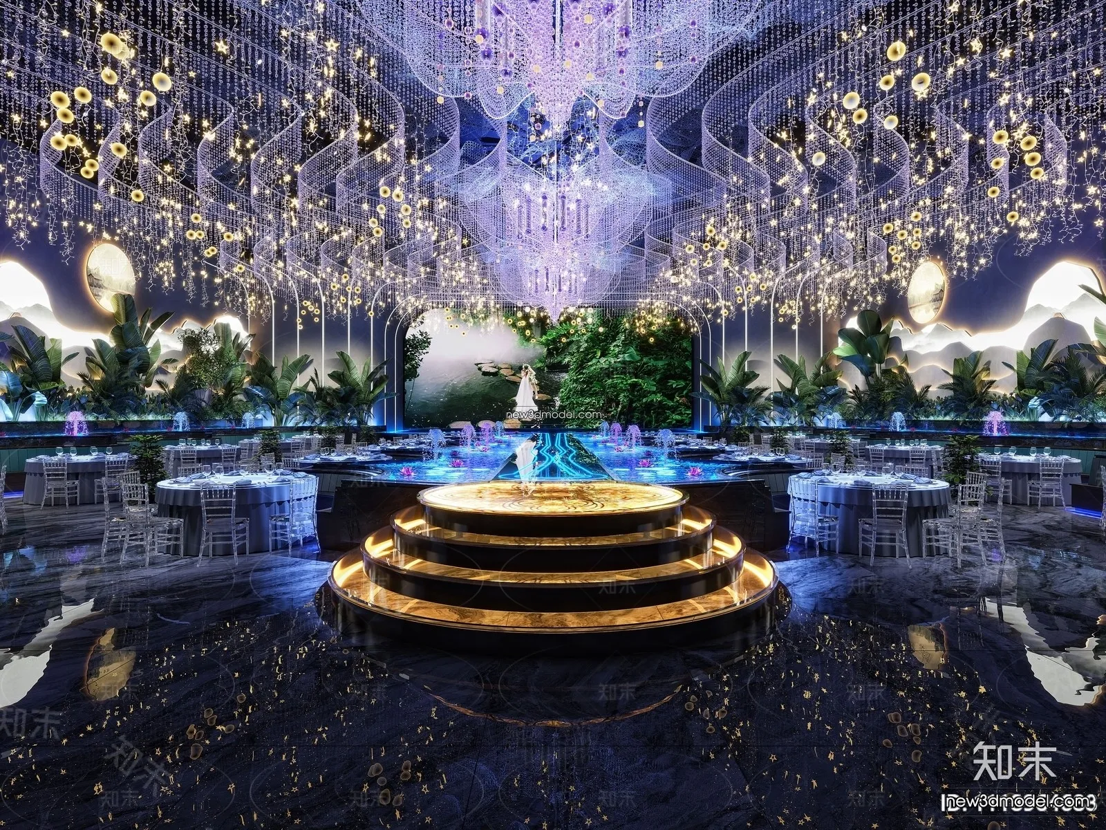 3D Model of Wedding Hall - 3D Scene - 095