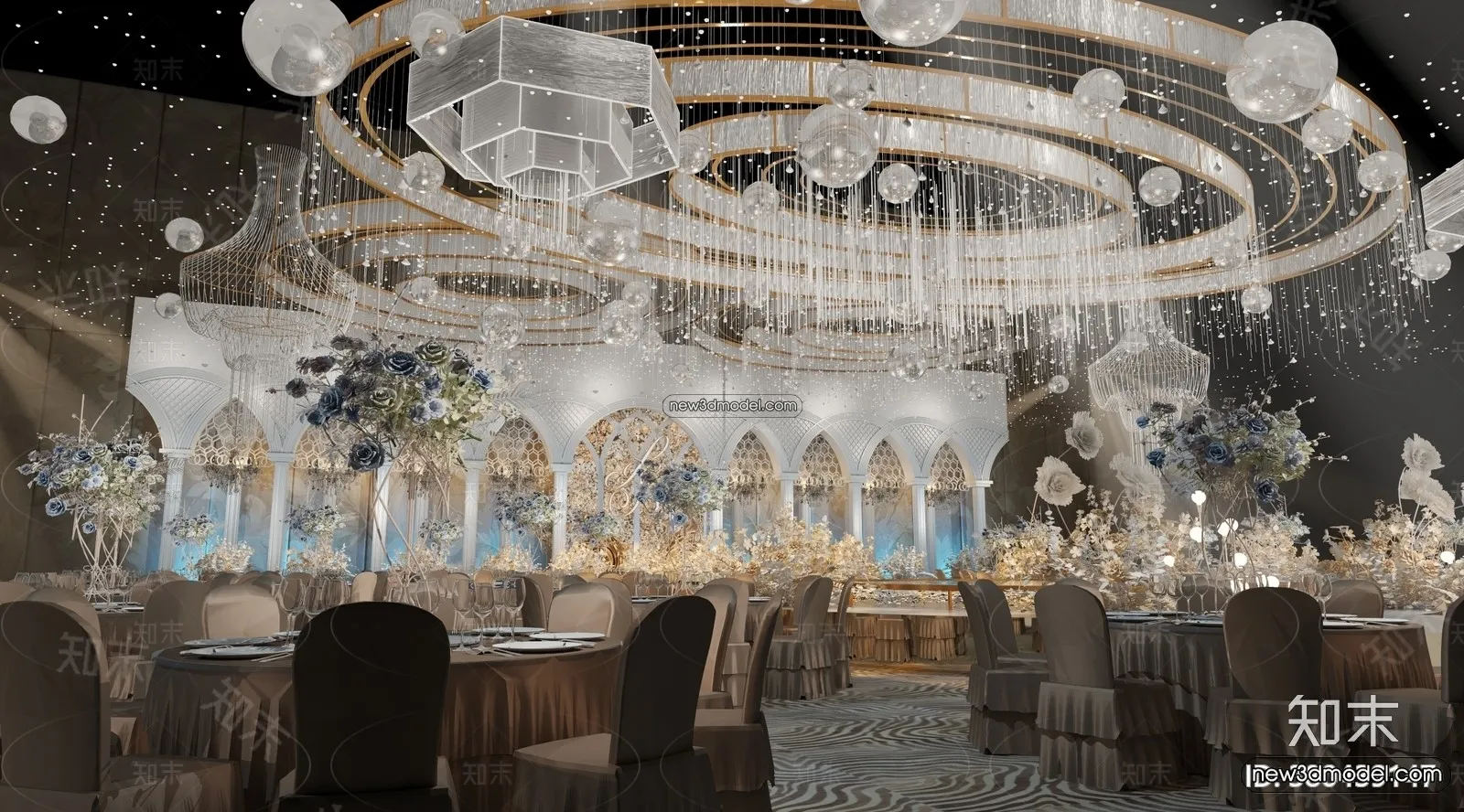 3D Model of Wedding Hall - 3D Scene - 096