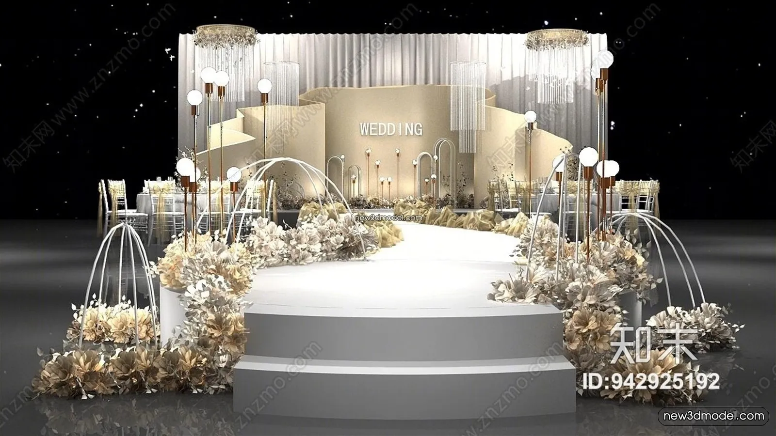 3D Model of Wedding Hall - 3D Scene - 098