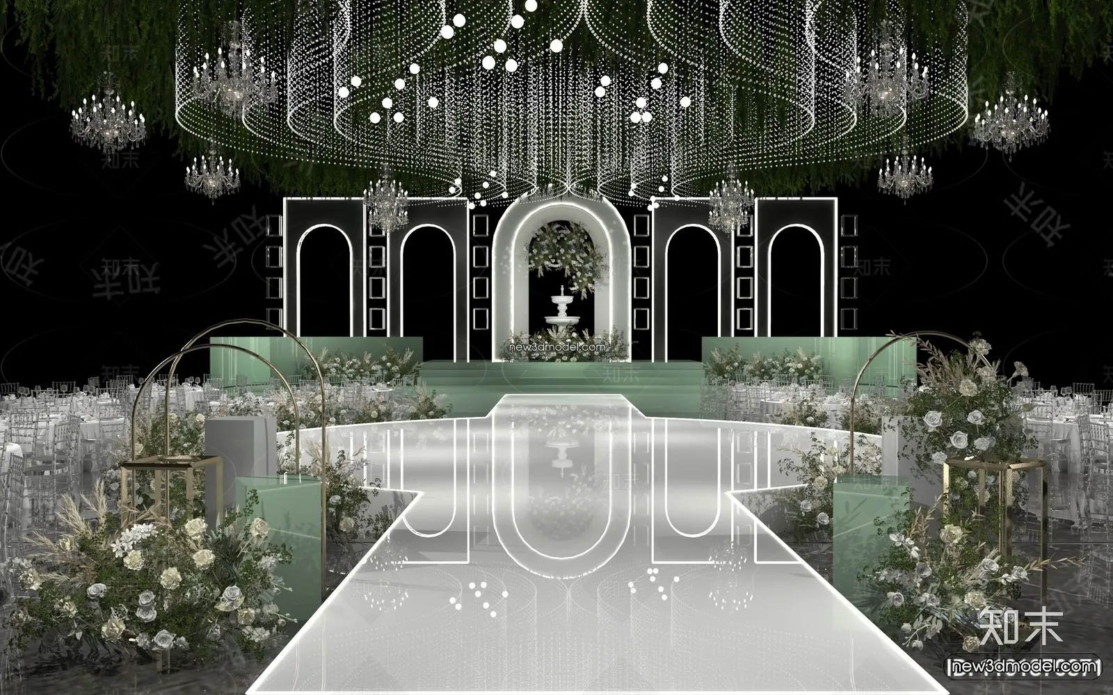 3D Model of Wedding Hall - 3D Scene - 099