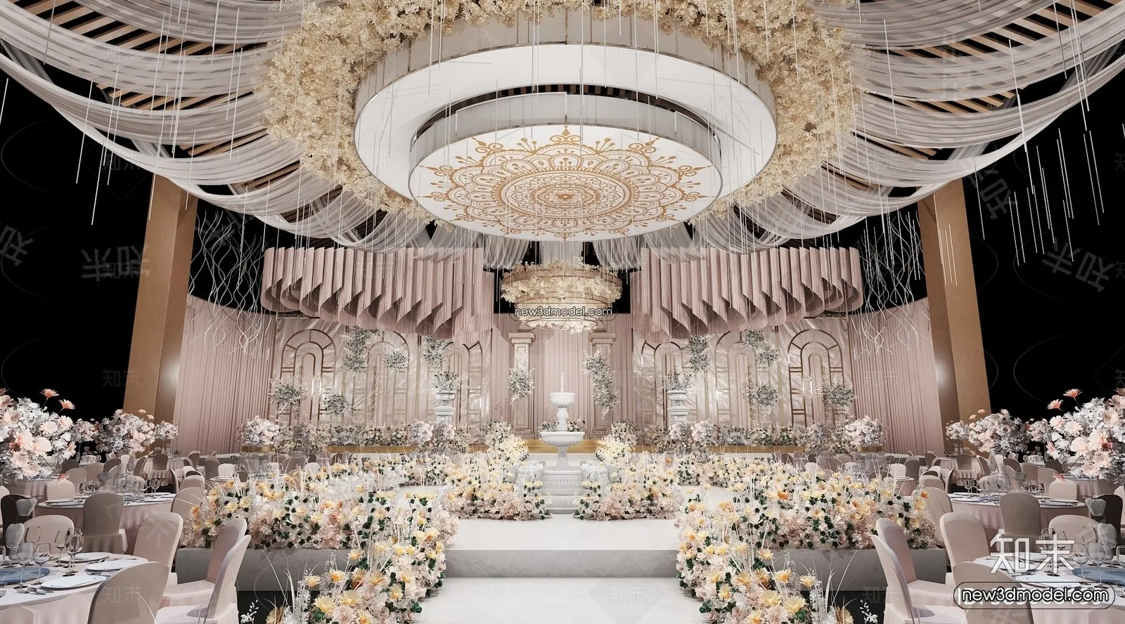 3D Model of Wedding Hall - 3D Scene - 100