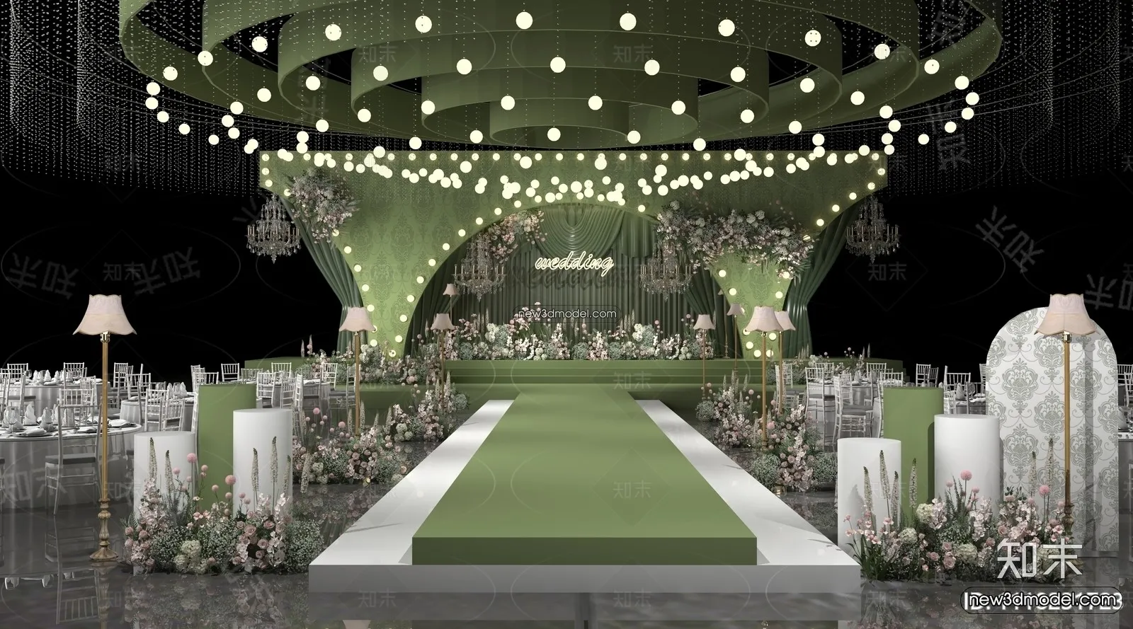 3D Model of Wedding Hall - 3D Scene - 107