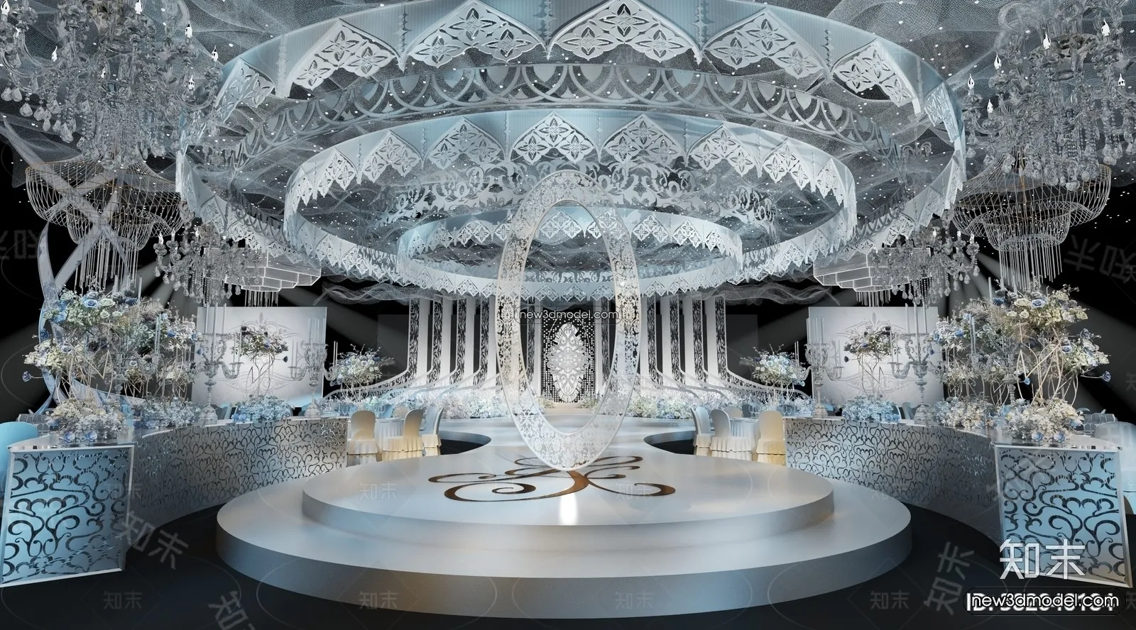 3D Model of Wedding Hall - 3D Scene - 112