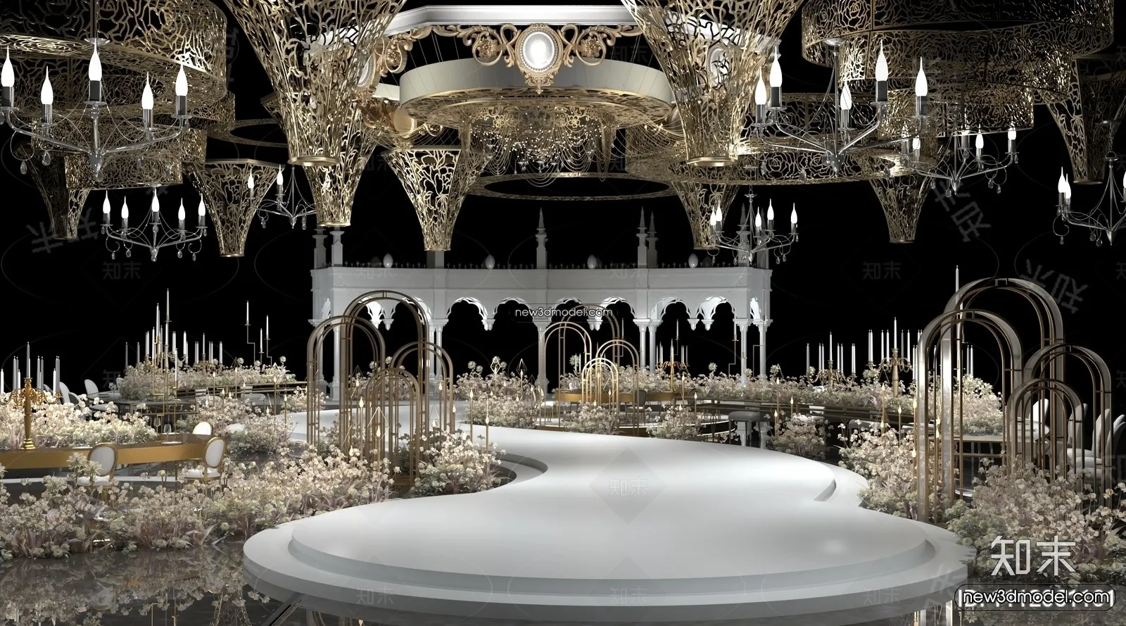 3D Model of Wedding Hall - 3D Scene - 114