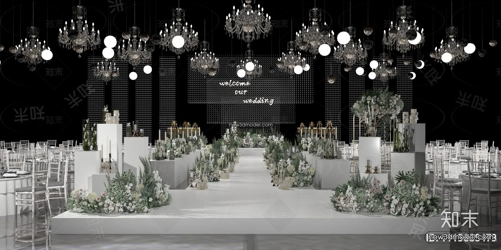 3D Model of Wedding Hall - 3D Scene - 119