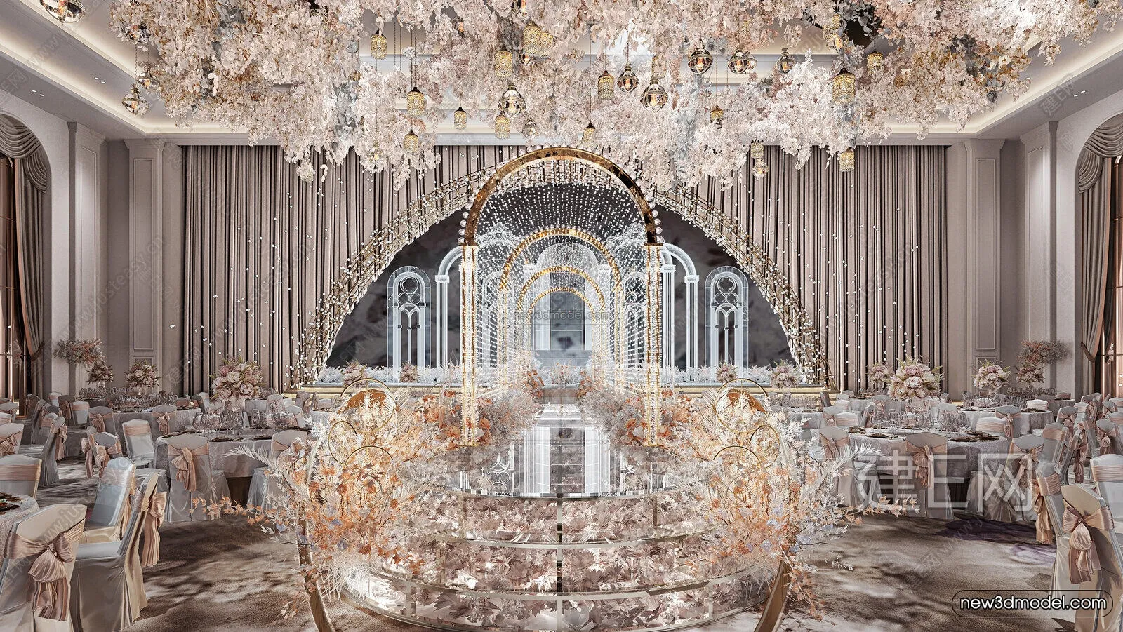 3D Model of Wedding Hall - 3D Scene - 123