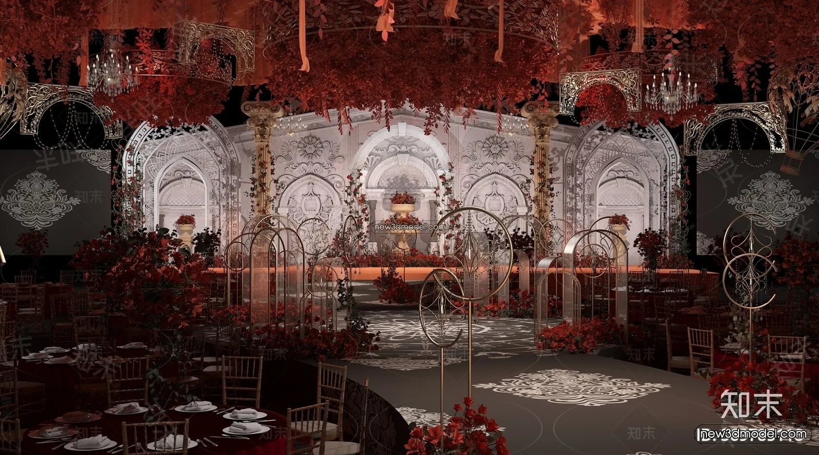 3D Model of Wedding Hall - 3D Scene - 126