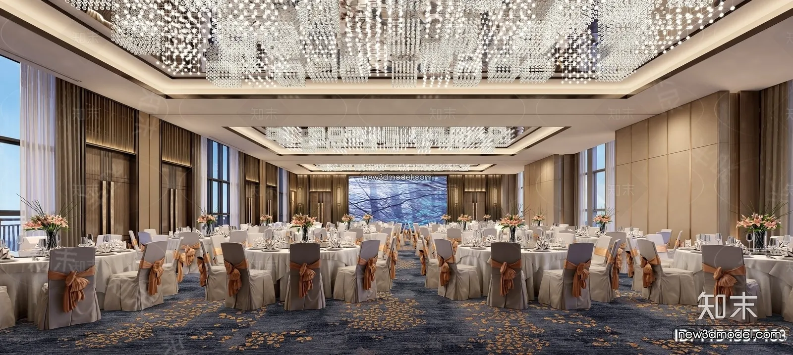 3D Model of Wedding Hall - 3D Scene - 132